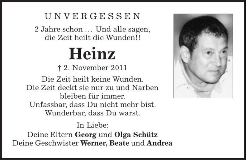 Traueranzeige Heinz 