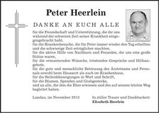 Traueranzeige Peter Heerlein