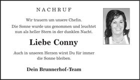 Traueranzeige Conny Brunner