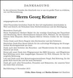 Traueranzeige Georg Krämer