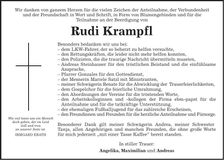 Traueranzeige Rudi Krampfl