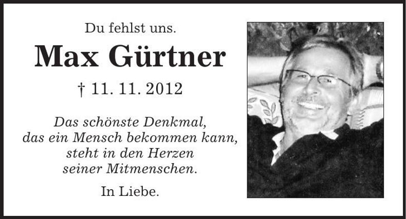 Traueranzeige Max Gürtner