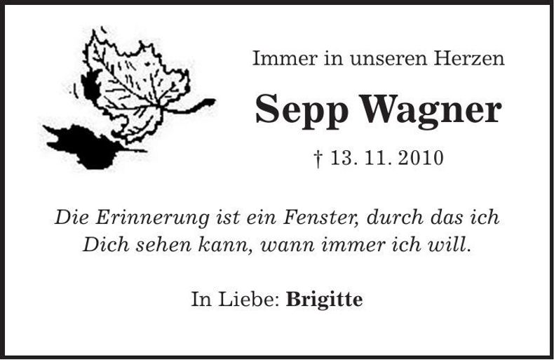 Traueranzeige Sepp Wagner