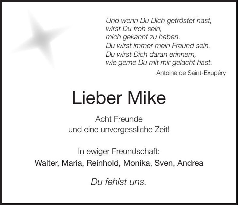 Traueranzeige Michael Stigler