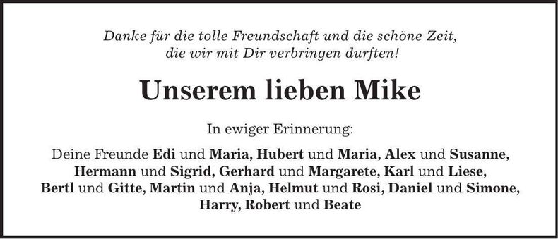 Traueranzeige Michael Stigler