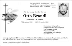 Traueranzeige Otto Brandl