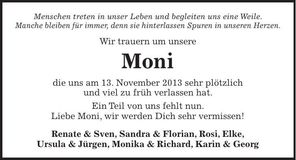 Traueranzeige Monika Kraus