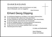 Traueranzeige Erhard Georg Döpping