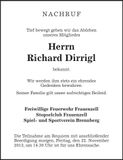 Traueranzeige Richard Dirrigl