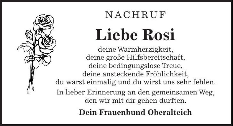 Traueranzeige Rosi Kötterl