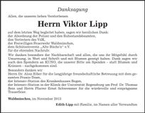 Traueranzeige Viktor Lipp
