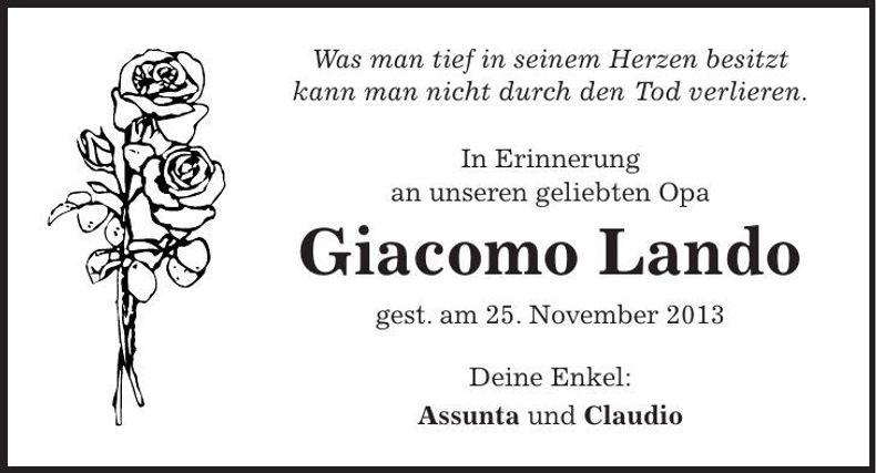 Traueranzeige Giacomo Lando