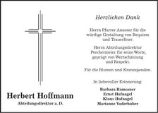 Traueranzeige Herbert Hoffmann
