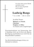Traueranzeige Ludwig Borgs