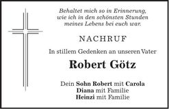 Traueranzeige Robert Götz