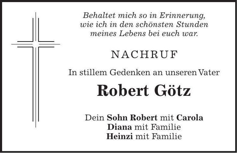 Traueranzeige Robert Götz