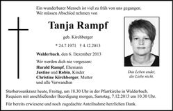 Traueranzeige Tanja Rampf