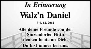 Traueranzeige Daniel Walz'n