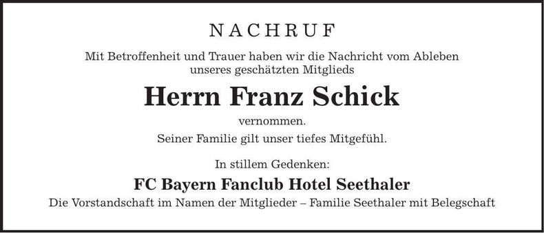 Traueranzeige Erhart Schweitzer