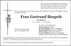 Traueranzeige Gertraud Hergeth