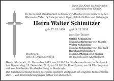 Traueranzeige Walter Schimitzer