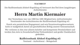 Traueranzeige Martin Kiermaier