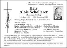 Traueranzeige Else Schollerer