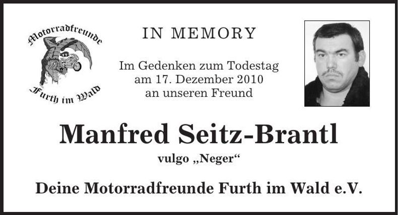 Traueranzeige Manfred Seiß-Brantl