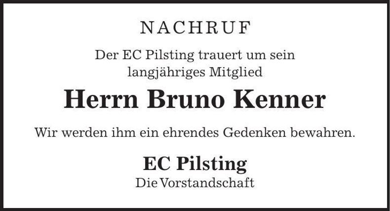 Traueranzeige Bruno Kenner