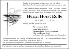 Traueranzeige Horst Rolle
