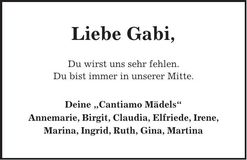Traueranzeige Gabi Loibl