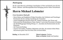 Traueranzeige Michael Lobmeier