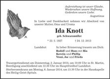 Traueranzeige Ida Knott