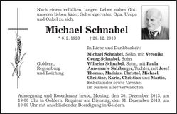 Traueranzeige Michael Schnabel