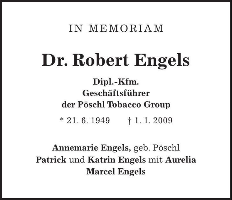 Traueranzeige Robert Engels