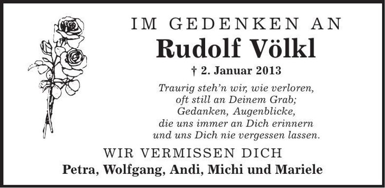Traueranzeige Rudolf Völkl