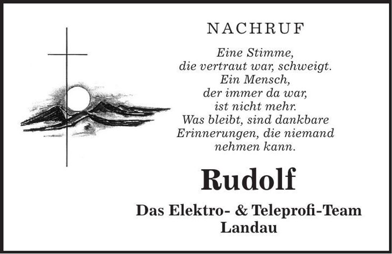 Traueranzeige Rudolf Gruber