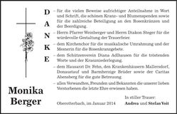 Traueranzeige Monika Berger