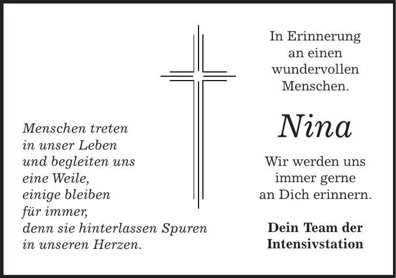 Traueranzeige Nina Czink