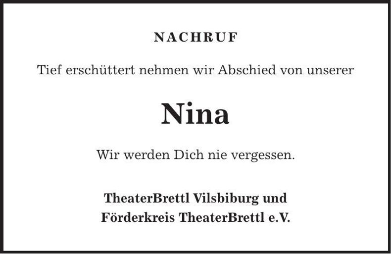 Traueranzeige Nina Czink