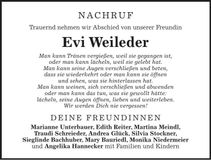 Traueranzeige Evi Weileder