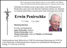 Traueranzeige Erwin Penirschke