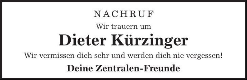 Traueranzeige Dieter Kürzinger