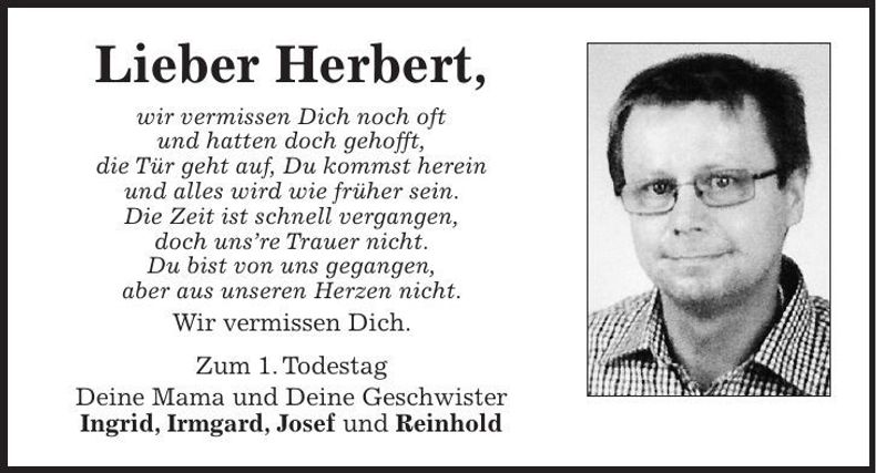 Traueranzeige Herbert Schamberger