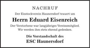 Traueranzeige Eduard Eisenreich