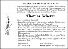 Traueranzeige Thomas Scherer