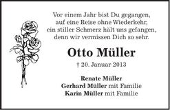 Traueranzeige Otto Müller