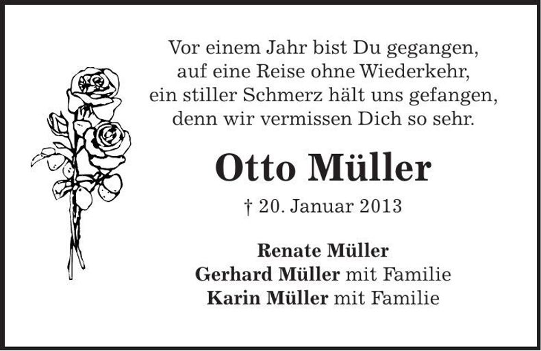 Traueranzeige Otto Müller