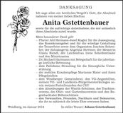 Traueranzeige Anita Gstettenbauer