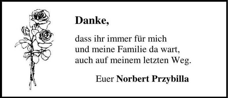 Traueranzeige Norbert Przybilla